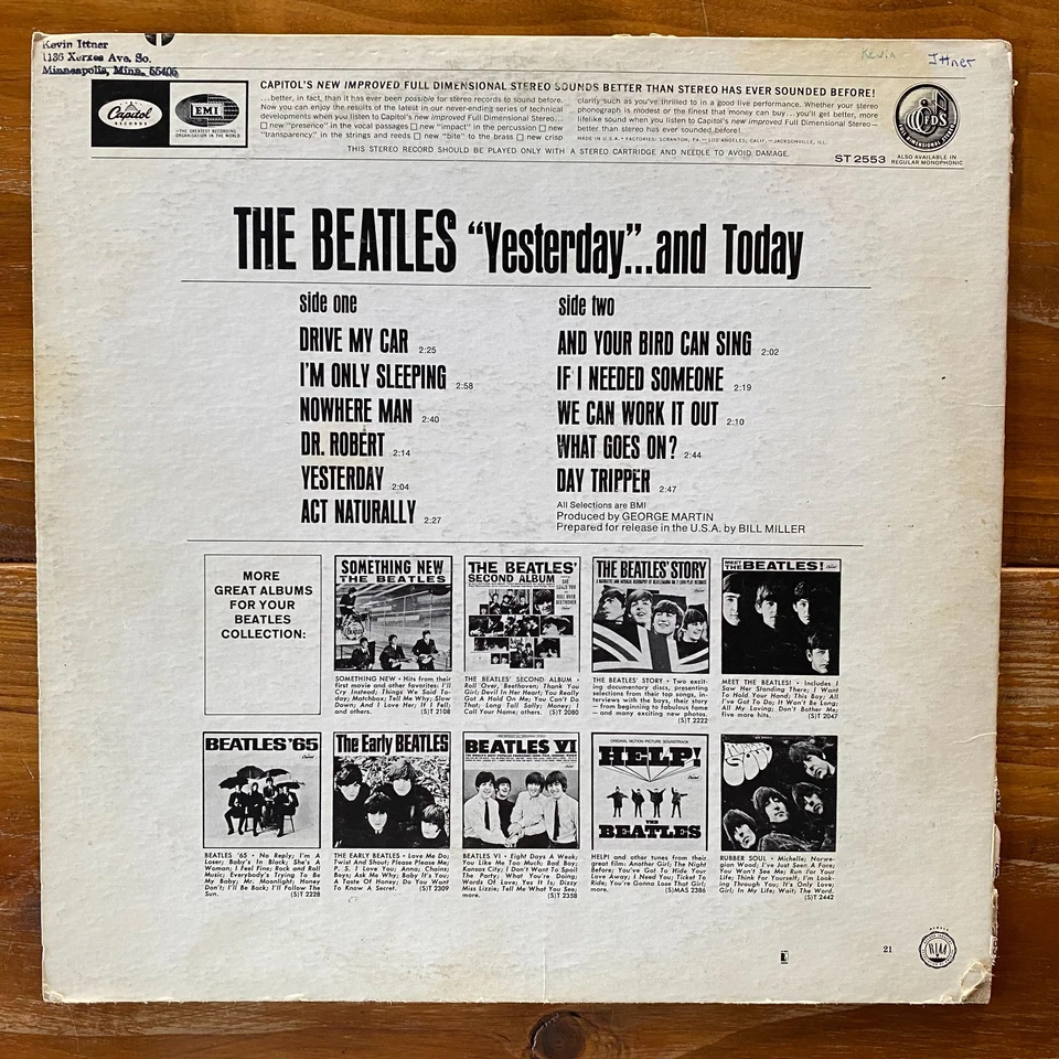 The Beatles - Yesterday and Today - Psych Rock-Classic Rock Vinyl LP – RP - Image 2 of 4