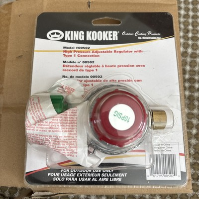 #ad King Kooker High Pressure Adjustable Regulator With Type 1 Connection Mod #00502 $15.00