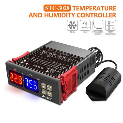 STC-3028 12/24/110-220V Dual Temperature Humidity Controller Digital Thermostat