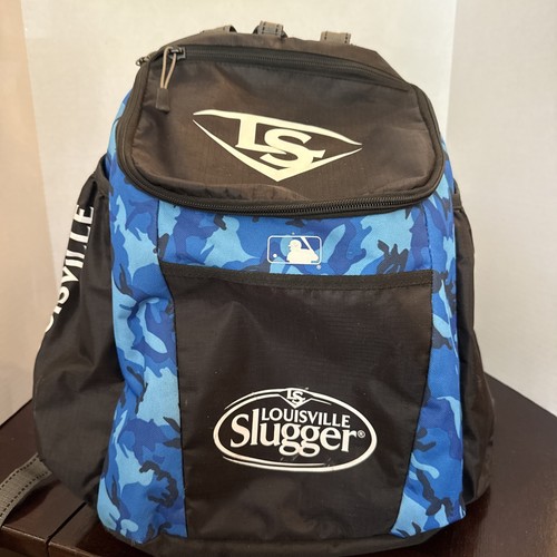 Louisville Slugger 2 Bat Backpack Baseball/Softball Pack Bag Black W/Blue Camo - 第 1/11 張圖片