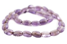 Oval Amethyst Beads 12mm Purple Gemstone 19 Inch Strand