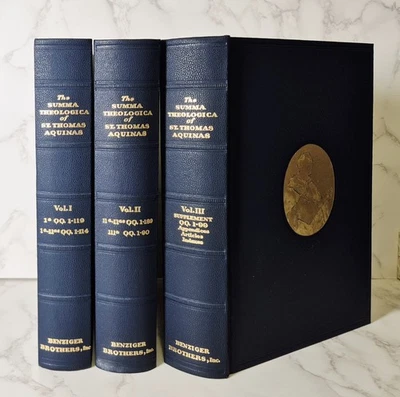 The Summa Theologica Of St. Thomas Aquinas 3 Volume Set First Ed 1947 Benzinger - Image 1 of 4