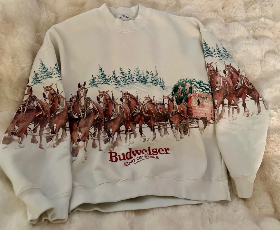 *VIRAL* SOLD OUT!  Abercrombie Budweiser Graphic Crew Sweatshirt Medium - Image 4 of 4