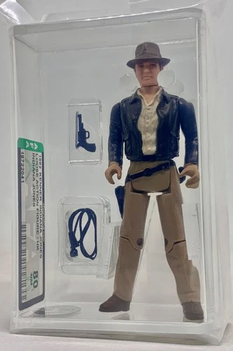 1982 Kenner Indiana Jones Indy AFA 80 NEW LASERED CASE vintage loose ROTLA