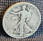 1927 S Walking Liberty Silver Half Dollar- fineness .90- VG+ Condition