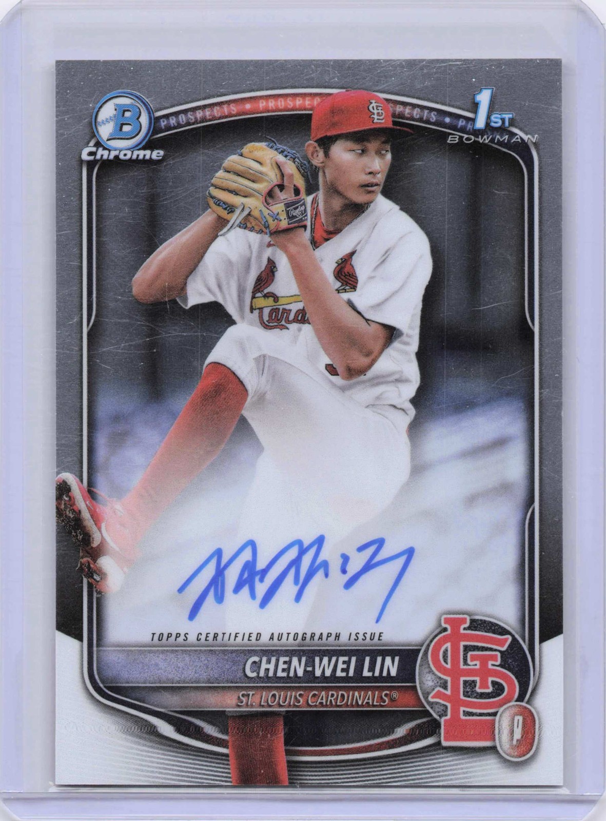 Chen-Wei Lin 2025 Bowman #CPA-CL Chrome Prospect Autographs Auto