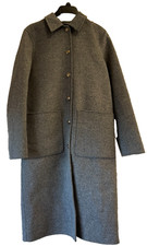 Long double-faced wool coat with gray cape UK 4 (0) REF J69 =