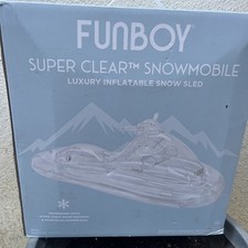 Funboy Giant Super Clear Inflatable Luxury Retro Winter Snowmobile Snow Sled NIB