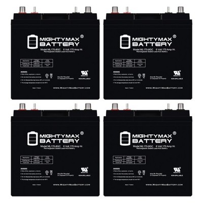 Mighty Max 8V, 170Ah, AGM, Battery Replaces Electric Saddle Stackers - 4 Pack
