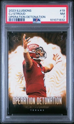 2023 PANINI ILLUSIONS OPERATION DETONATION #19 CJ STROUD ROOKIE RC PSA 7