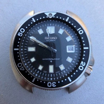 Seiko 6105-8119 Men's Automatic Diver Watch, Black Dial, 150m, Date