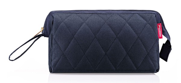 Reisenthel Travel Cosmetic Bag Kulturbeutel Rhombus Midnight Gold Dunkelblau-image