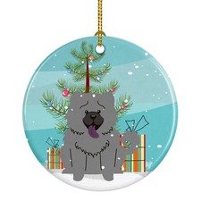 Caroline's Treasures Chow Chow Blue Christmas Tree Ceramic Ornament BB4264CO1
