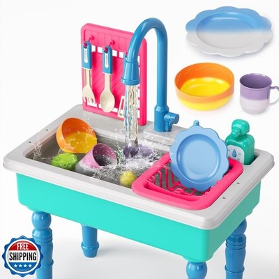 Doloowee Color Changing Kitchen Sink Toys,Electric Dishwasher Pla
