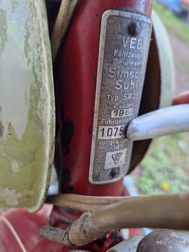SELTEN! Simson Sr2E Rot Elfenbein mit Vielen Teilen und Historie Kein S51 S70 - Bild 10 von 24