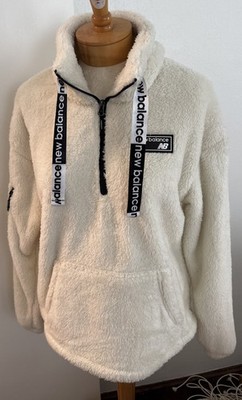 New Balance Jacket Woman s Medium Ivory Fleece Outdoors Sherpa Pullover Zip
