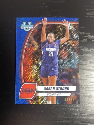 #ad Sarah Strong 2024 25 Bowman University Chrome Blue Shimmer Refractor 35 #62 $150.00