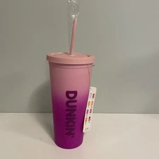 2023 Dunkin Donuts 24oz Pink Ombre Acrylic Tumbler New Holiday Gift