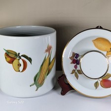 🏺 Royal Worcester “Evesham” Fine Porcelain Storage Jar / Canister with Lid