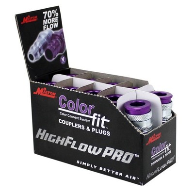 Milton 765VC High Flow Purple Hose Pipe Fittings 1 4 NPT Male Box of 10