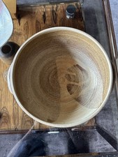 Large Handled Studio Pottery Stoneware Bowl By Robert Lowe