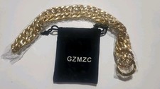 13mm Gold Cuban Link Dog Chain Collar 24" Stainless Steel Heavy Duty
