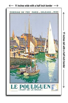 1934 Paris-Orleans-Midi Railways Le Pouliguen, Port of La Baule - 11x17 Poster
