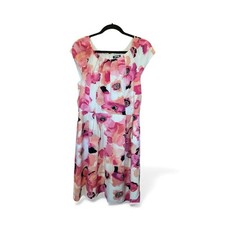 Apt. 9 Pink and White Floral Midi Dress