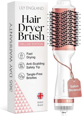 Lily England Hair Dryer Brush - Hot Air Brush with Adjustable Temperature - Hot