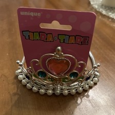 1 Pc Unique Tiara Crown Princess Dressup Costume Birthday Party Headwear Silver