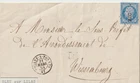 1858. LETTER USED YVERT N°14 Ac blue on lilac FOR THE SOUS PREFET