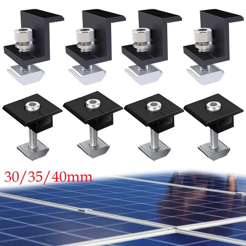 Solarmodul Halterung 30mm - 10 Stück Endklemmen Für PV Anlagen Schwarz