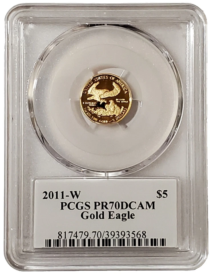 2011-W 1/10 Oz GOLD $5 AMERICAN EAGLE PCGS PR70DCAM Ronald Sander Signature Coin - Image 2 of 4