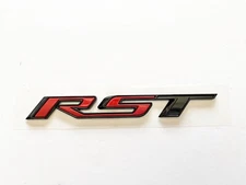 1PC Tailgate RST Emblem Fit 2021-2023 Chevy Sliverado Badge Gloss Black Red
