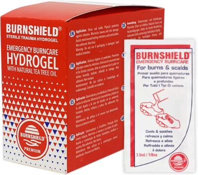 10x BURNSHIELD® Hydrogel Wundgel, Wundsalbe Erste Hilfe, 3.5 ml Sachet