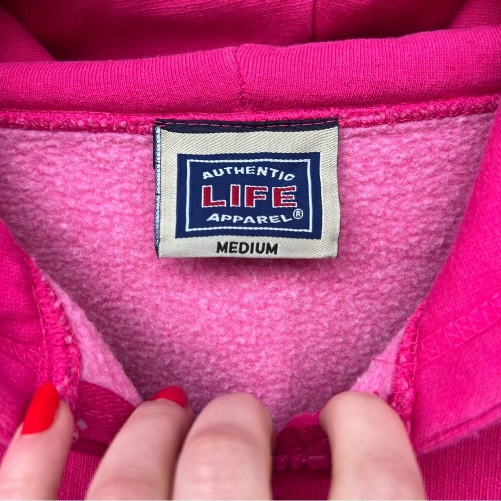 VETEMENTS Felpa con cappuccio grafica Life Apparel Boston cerniera completa