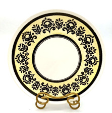 Vtg Mount Clemons Underglaze Ironstone MCM Yellow & Black 10.5" Dinner Plate