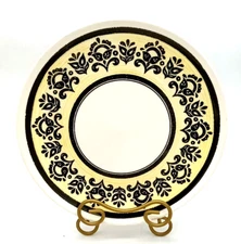 Vtg Mount Clemons Underglaze Ironstone MCM Yellow & Black 10.5" Dinner Plate
