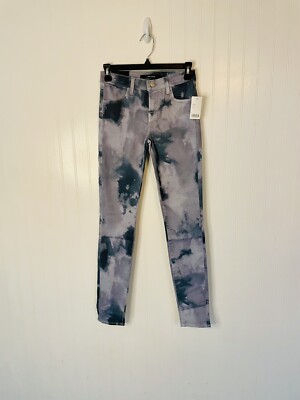 J Brand Womens 620 Gray Denim Tie-Dye Mid-Rise Skinny Jeans Size