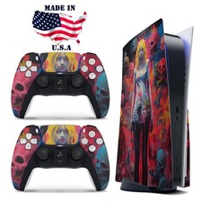 PS5 Disc Version Console  Controller Vinyl Skin Decal Wrap Horror Girl Skulls