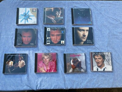 Vintage Mixed Lot 10 CDs Phil Collins Rod Stewart Willie Nelson