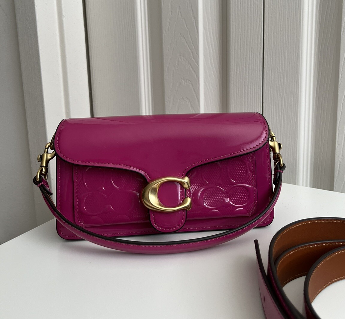 COACH Tabby Shoulder Bag 20 In Signature Patent Leather Magenta