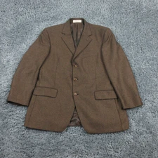 Nordstrom Cashmere Blazer Mens 44R Brown Plaid Loro Piana Fabric Sport Coat