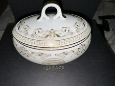 Versace Bath by Rosenthal Medusa Gala Gold Oval Covered Box
