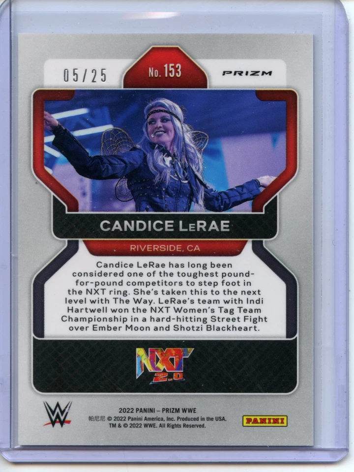 2022 Panini Prizm WWE Wrestling MOJO Parallel #153 Candice LeRae - NXT #5/25 - Image 2 of 2