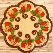 Pre-Washed Wool Blend Felt Penny Rug Kit - October's Harvest - Candle Mat Kit