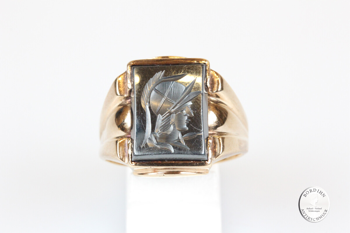 Ring Ankauf Schmuck Online Ring 10 Karat Gold Herren Kopf Mit Helm