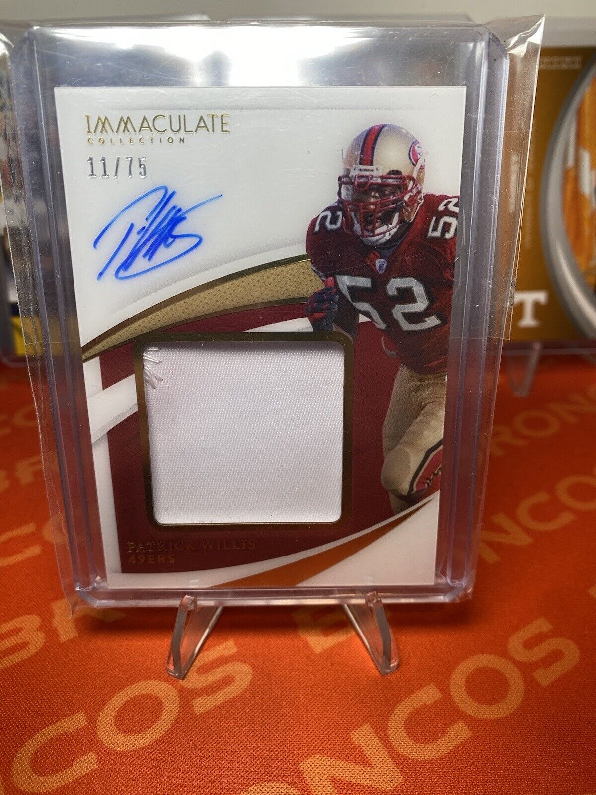 2021 Panini Immaculate Collection Patrick Willis Player Worn Patch Auto 73/75