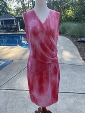 T Tahari Sleeveless Seraphina Paradiseo Pink Chiffon Dress Size Small