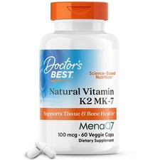 Doctors Best Vitamin K2 Mk-7 100mcg Supports Bone Health 60 Veggie Caps
